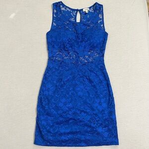 Charlotte Russe Royal Blue Lace Sleeveless Mini Dress